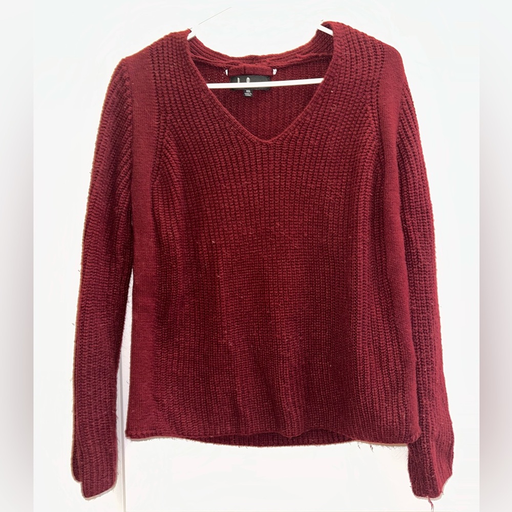 Lulus Burgundy V-Neck Sweater